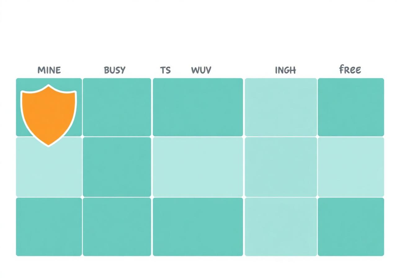 Clean free/busy availability shared without exposing calendar details